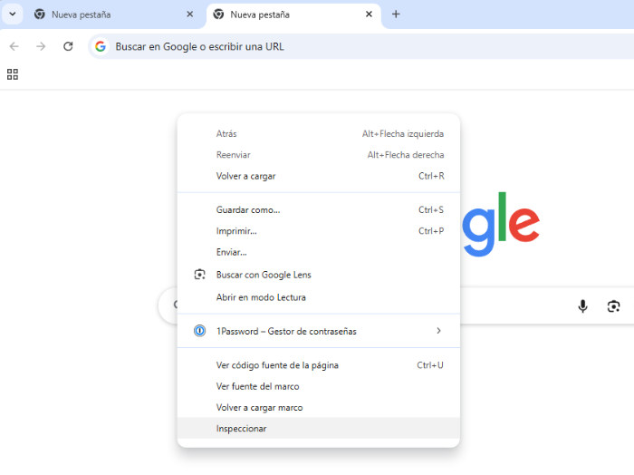 abrir inspeccionar elementos navegador