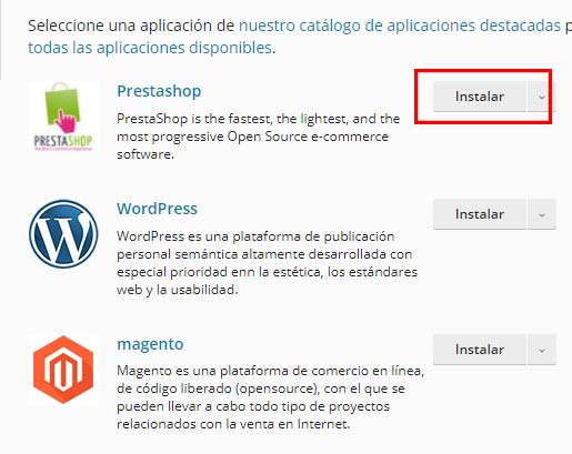 boton instalar prestashop