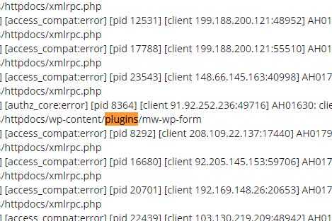 error plugin wordpress error log 