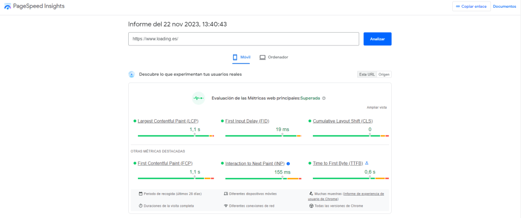 metricas de google pagespeed insights