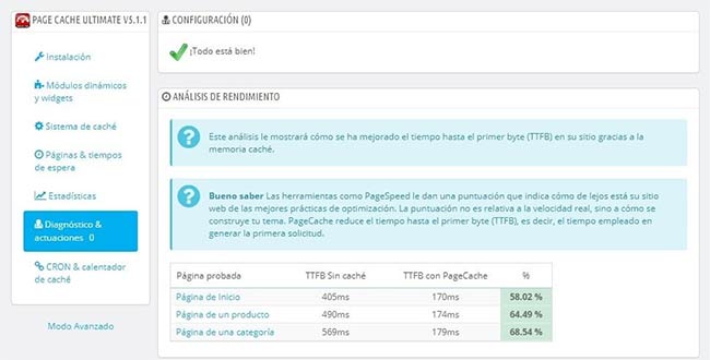 modulo page cache ultimate prestashop 