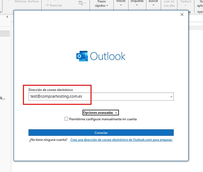 outlook ingresar cuenta de correo 