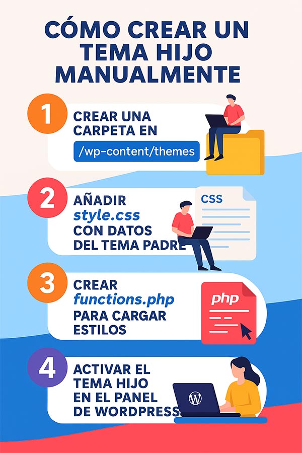pasos para crear un tema hijo en WordPress