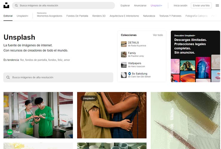 Unsplash imágenes gratis